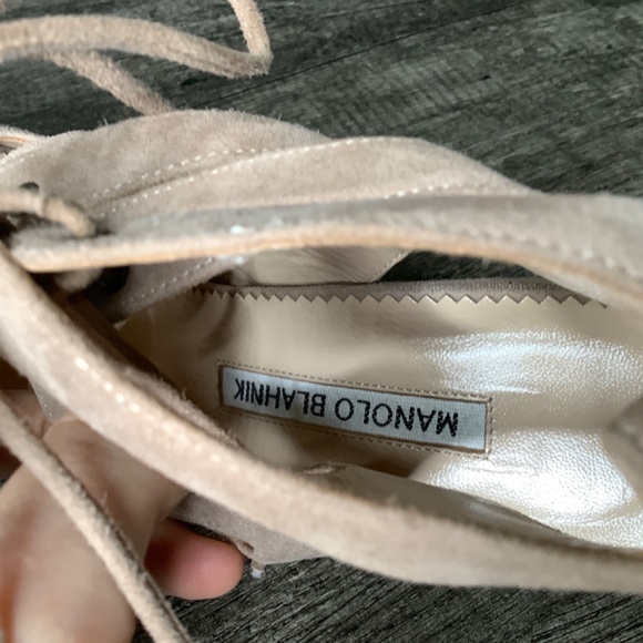 Manolo Blahnik Attal suede lace-up sandals - Picture 6 of 14